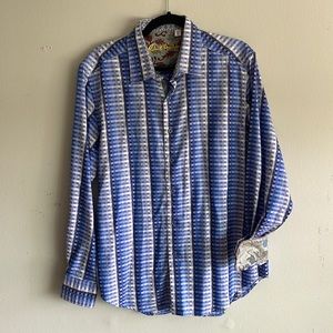 Beautiful Blue Robert Graham Men’s Dress Shirt